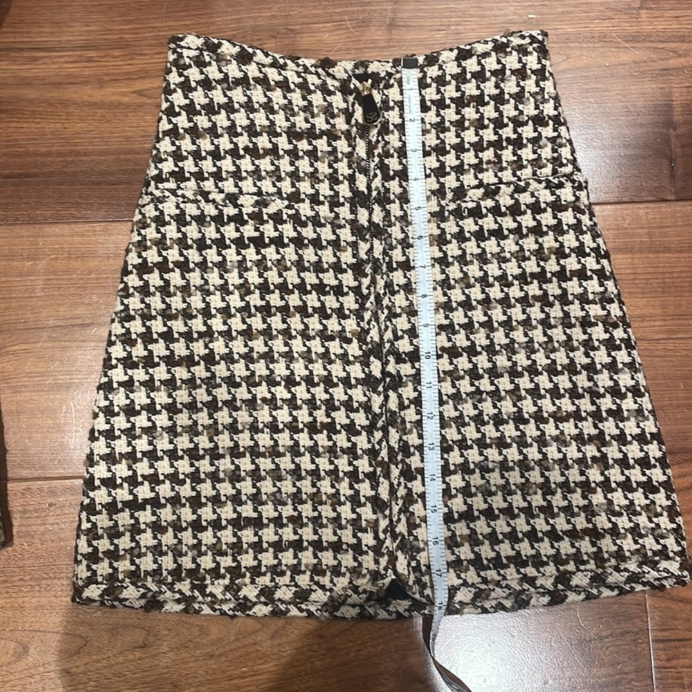 Sandro Esther Houndstooth Jacket H21gena Skirt maroon brown beige tweed suit set - Picture 9 of 12